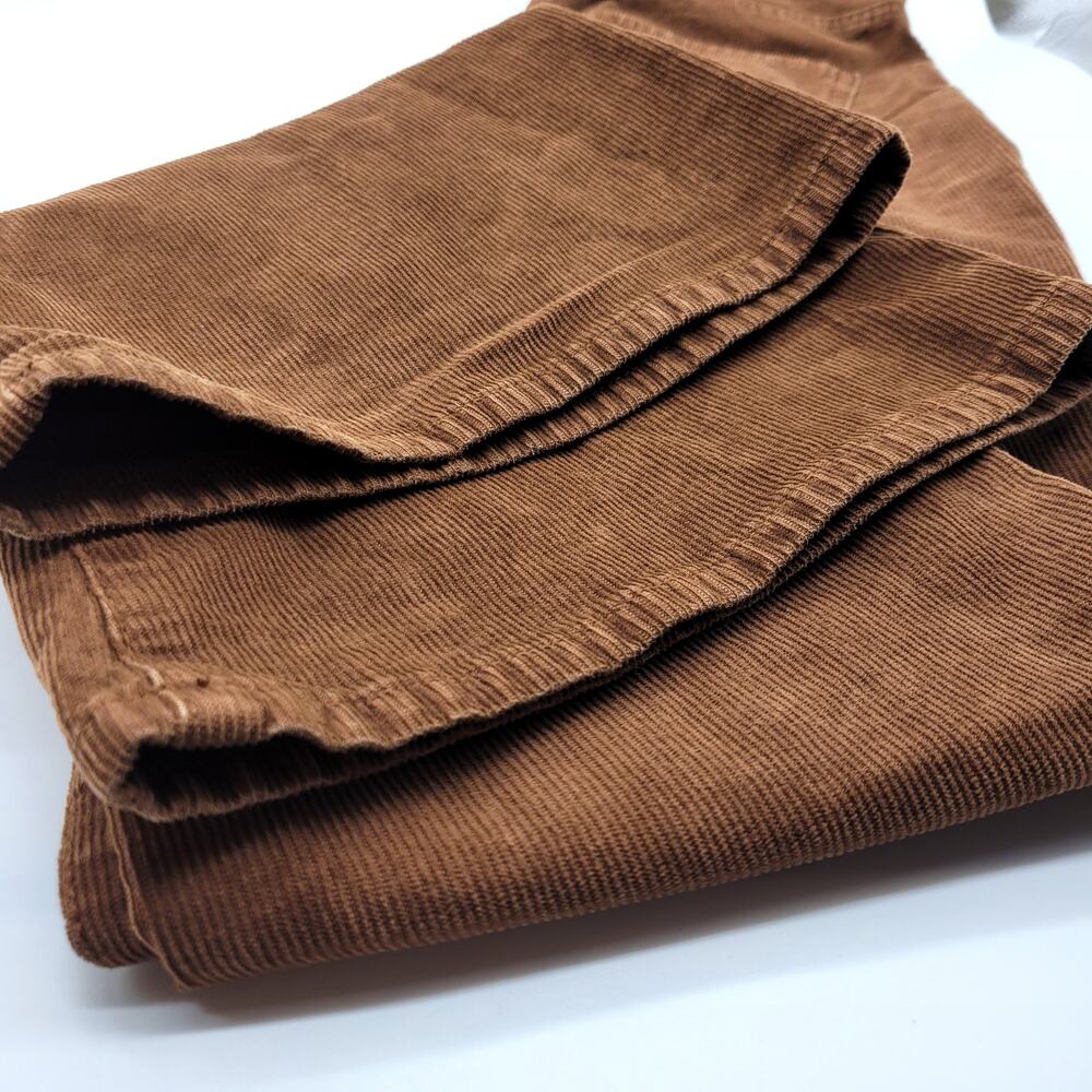 American Eagle Super Hi-Rise Flare Corduroy Pants 10 Brown Patch Pocket 70s Fall - Picture 8 of 10
